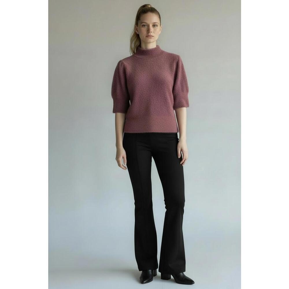 Bailey 44 Women's Lilac Short Sleeve Mock Turtleneck Sweater Size Large